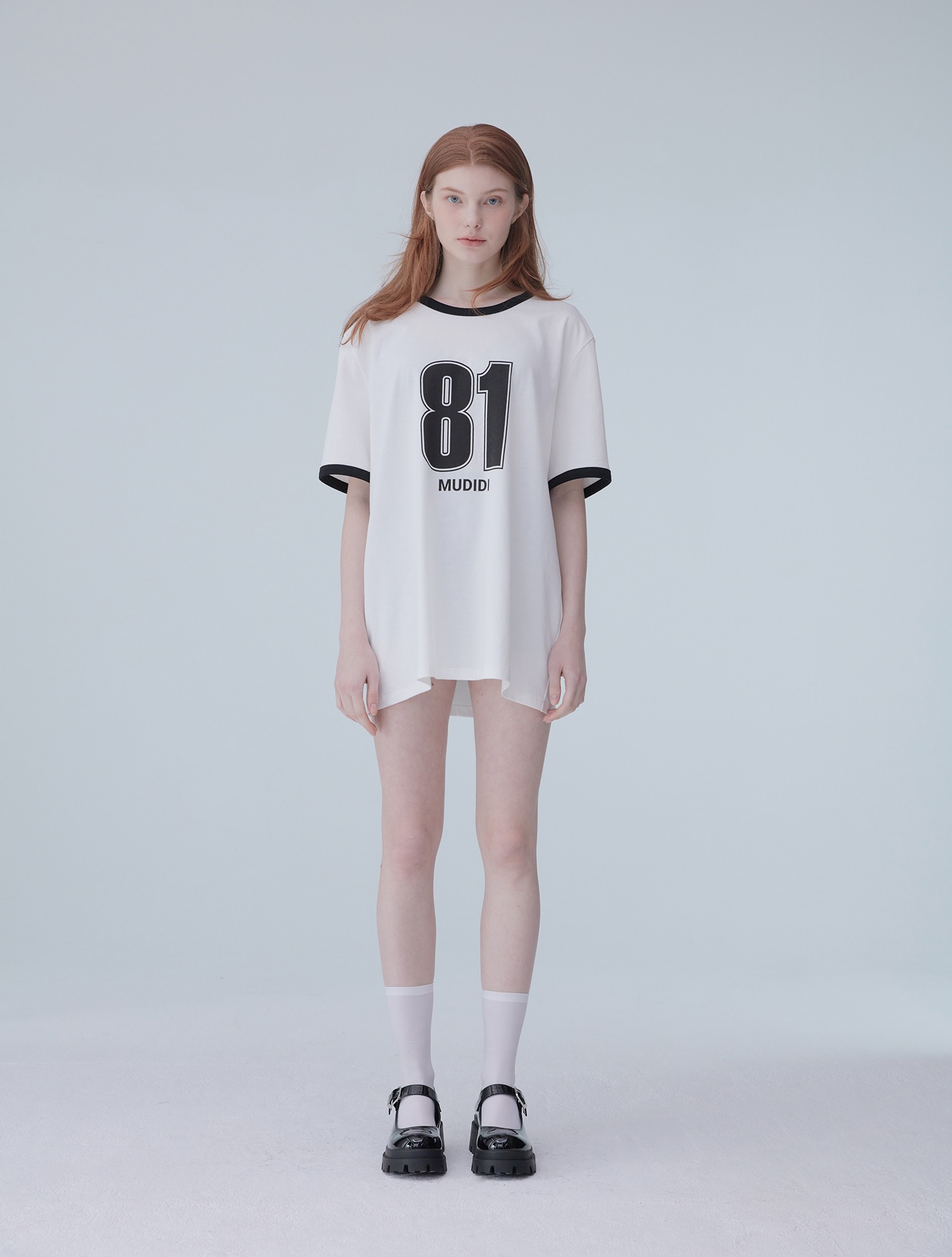 [6.28 예약배송 / 6차 리오더][BTS진,오마이걸 유아,오연서착용]Oversize numbering t-shirt 002 Black
